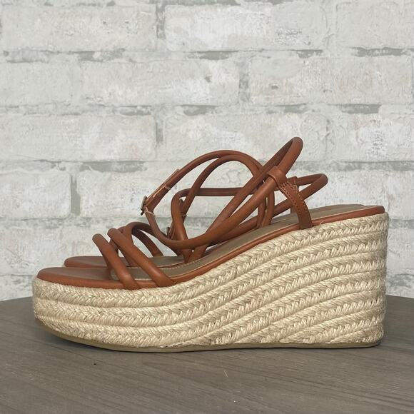 ASOS Design | Brown Platform Wedge Strappy Sandal - Picture 3 of 7